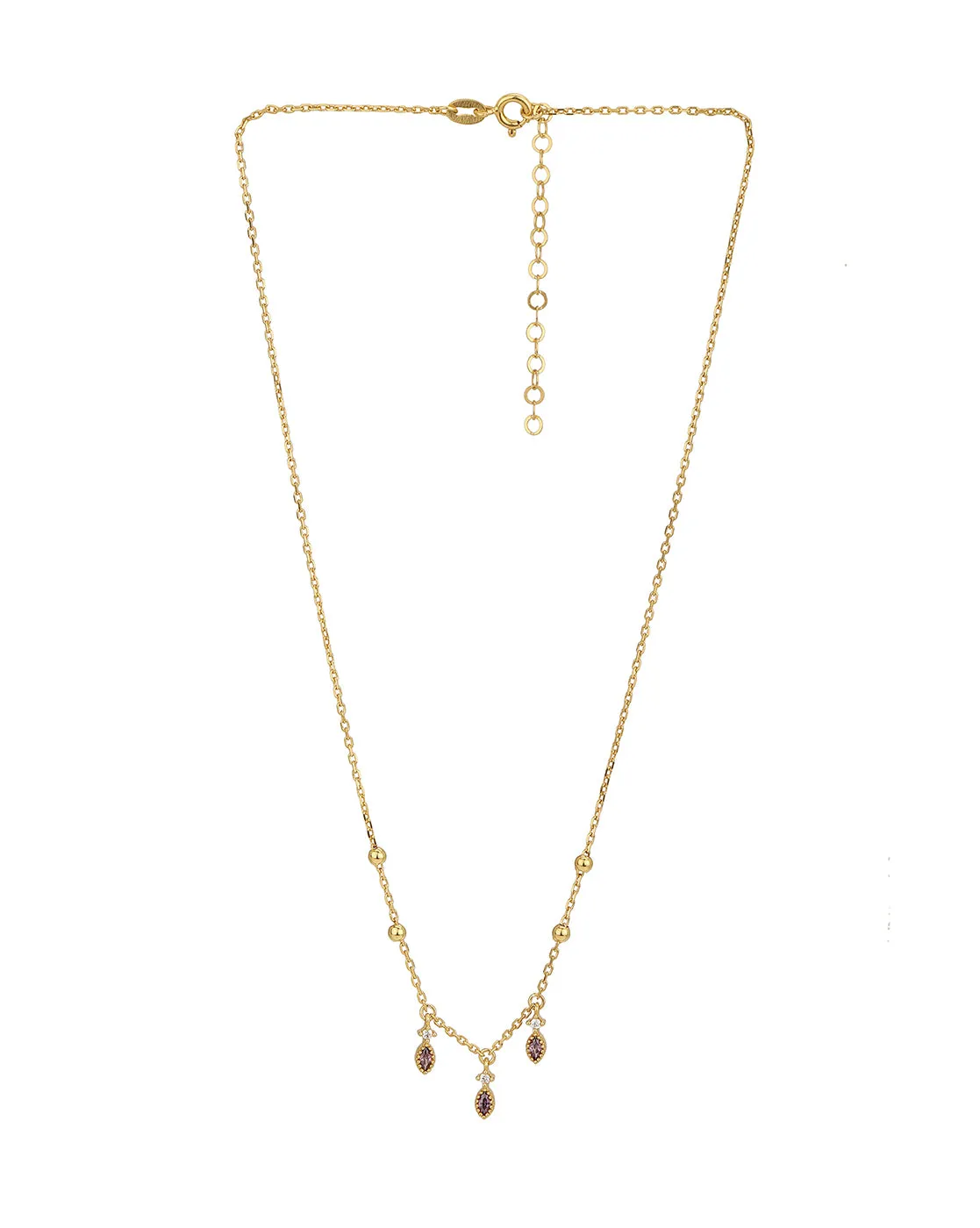 18Kt Gold Plated With Dangling Cz Fancy Necklace For Women