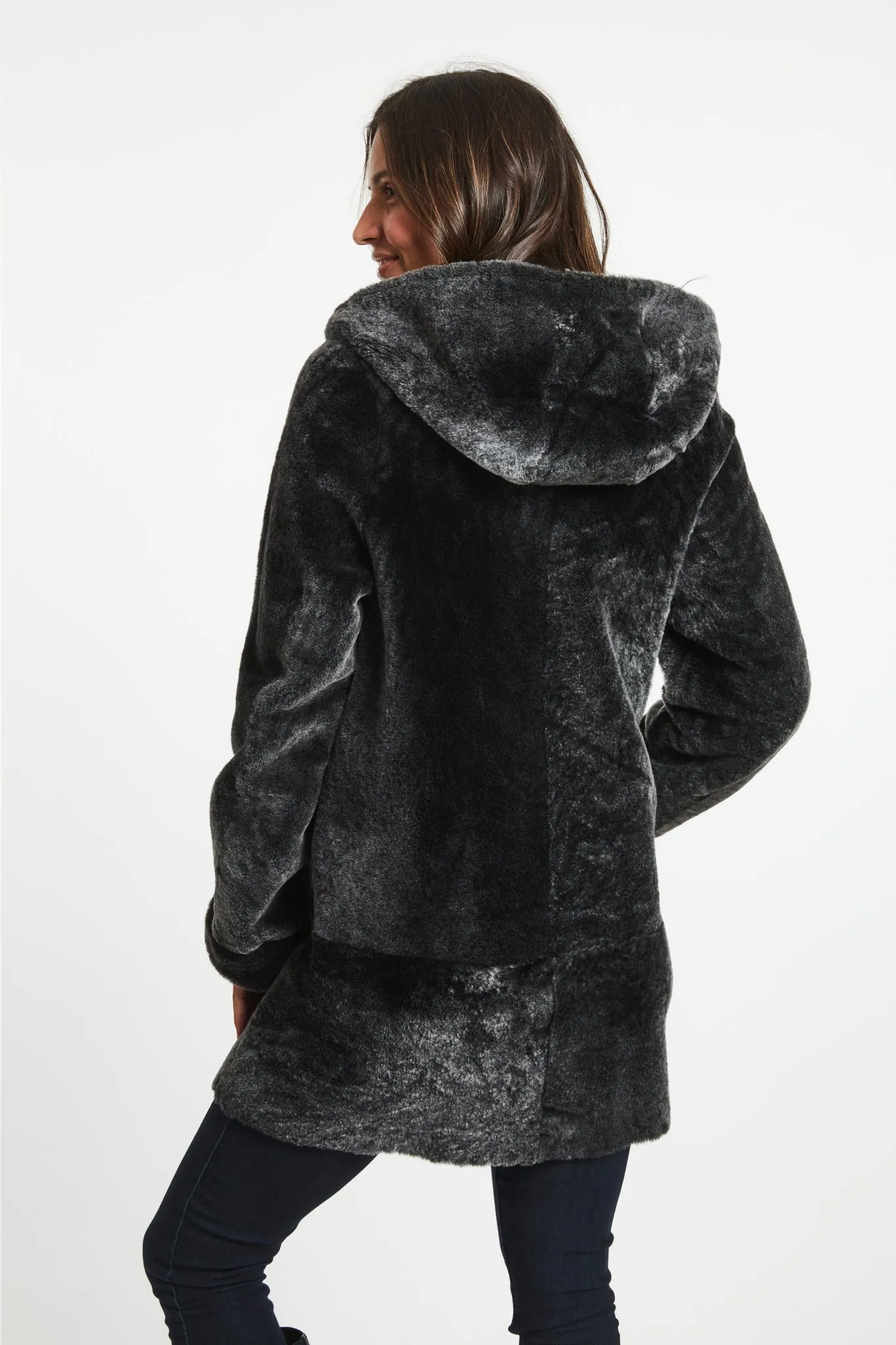 #776 A-Line Reversible Shearling Topper