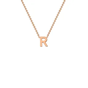 9K Rose Gold 'R' Initial Adjustable Letter Necklace 38/43cm