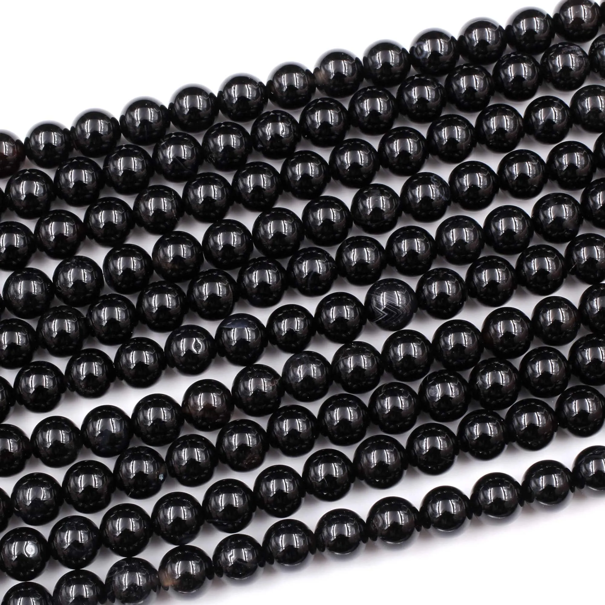 AAA Grade Natural Black Onyx Round Beads 2mm 3mm 4mm 6mm 8mm 10mm 12mm High Quality Natural Black Gemstones 15.5" Strand