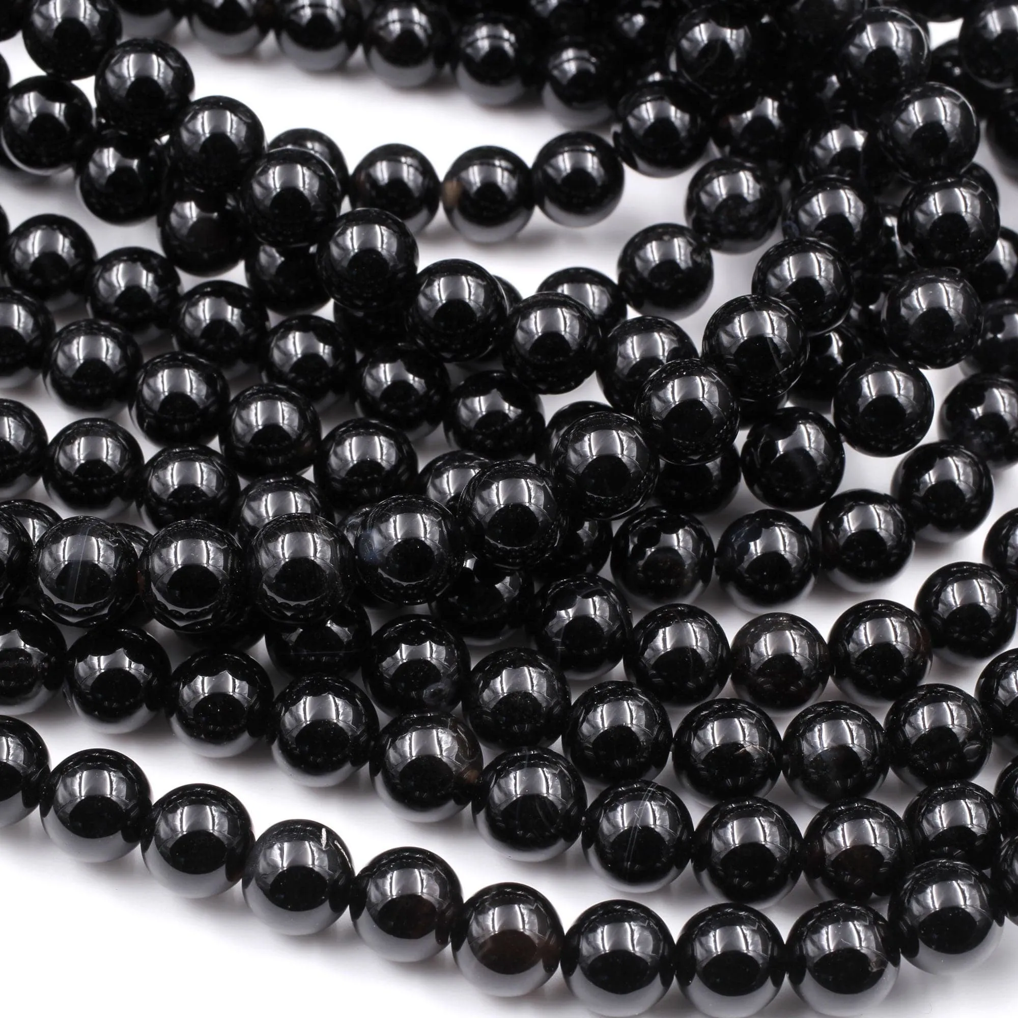 AAA Grade Natural Black Onyx Round Beads 2mm 3mm 4mm 6mm 8mm 10mm 12mm High Quality Natural Black Gemstones 15.5" Strand