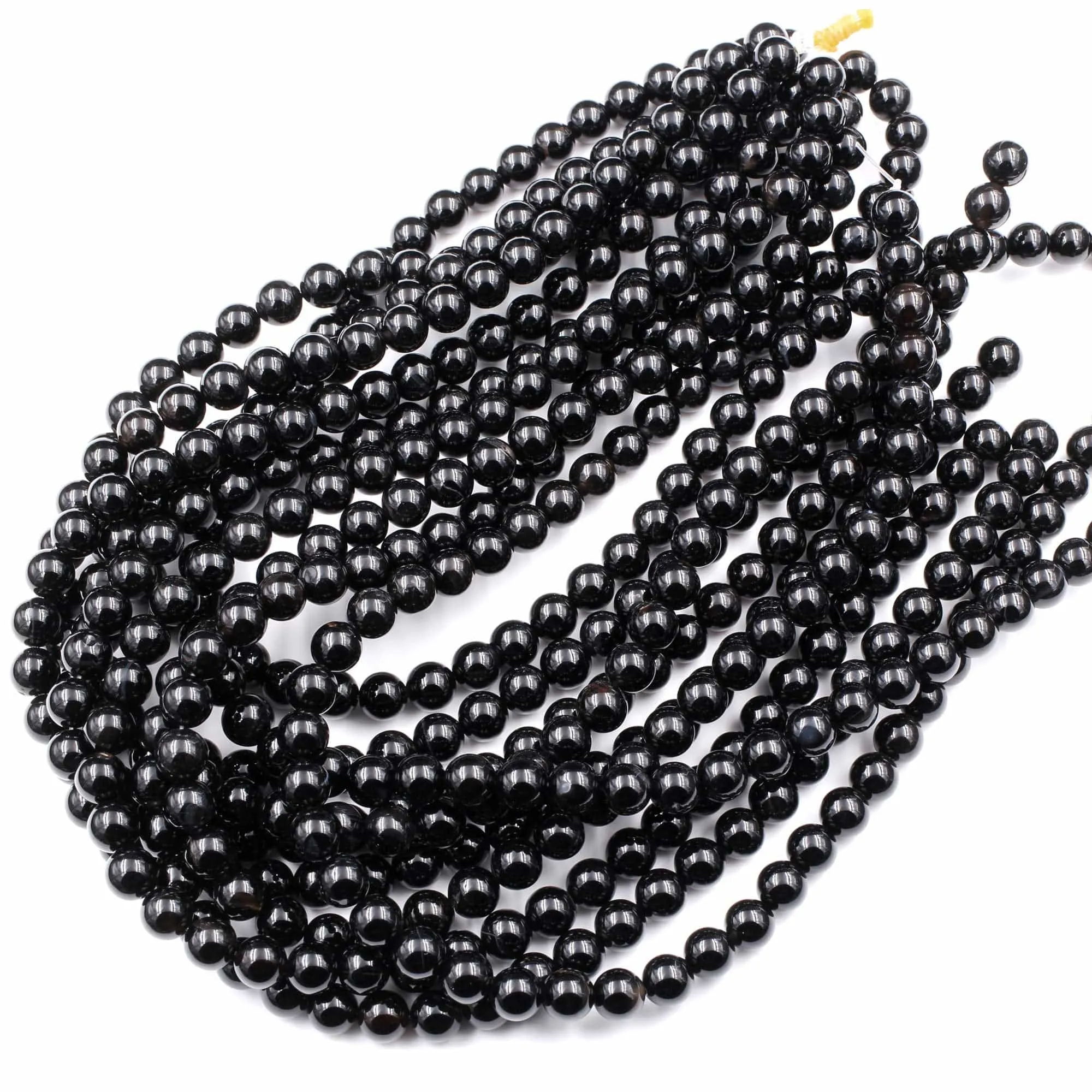 AAA Grade Natural Black Onyx Round Beads 2mm 3mm 4mm 6mm 8mm 10mm 12mm High Quality Natural Black Gemstones 15.5" Strand