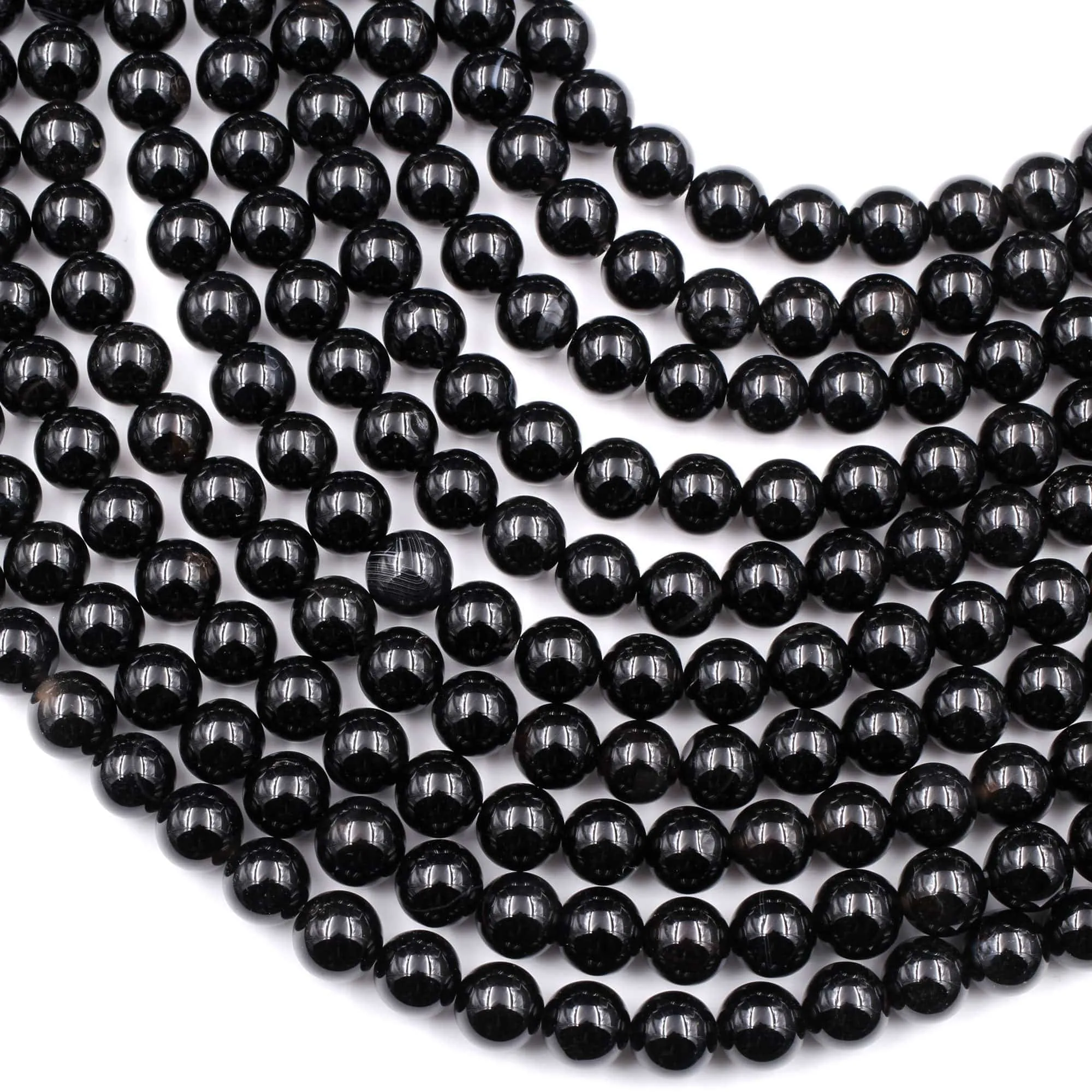 AAA Grade Natural Black Onyx Round Beads 2mm 3mm 4mm 6mm 8mm 10mm 12mm High Quality Natural Black Gemstones 15.5" Strand