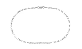 Better Jewelry Figaro Chain Anklet .925 Sterling Silver