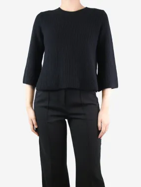 Black ribbed jumper - size M