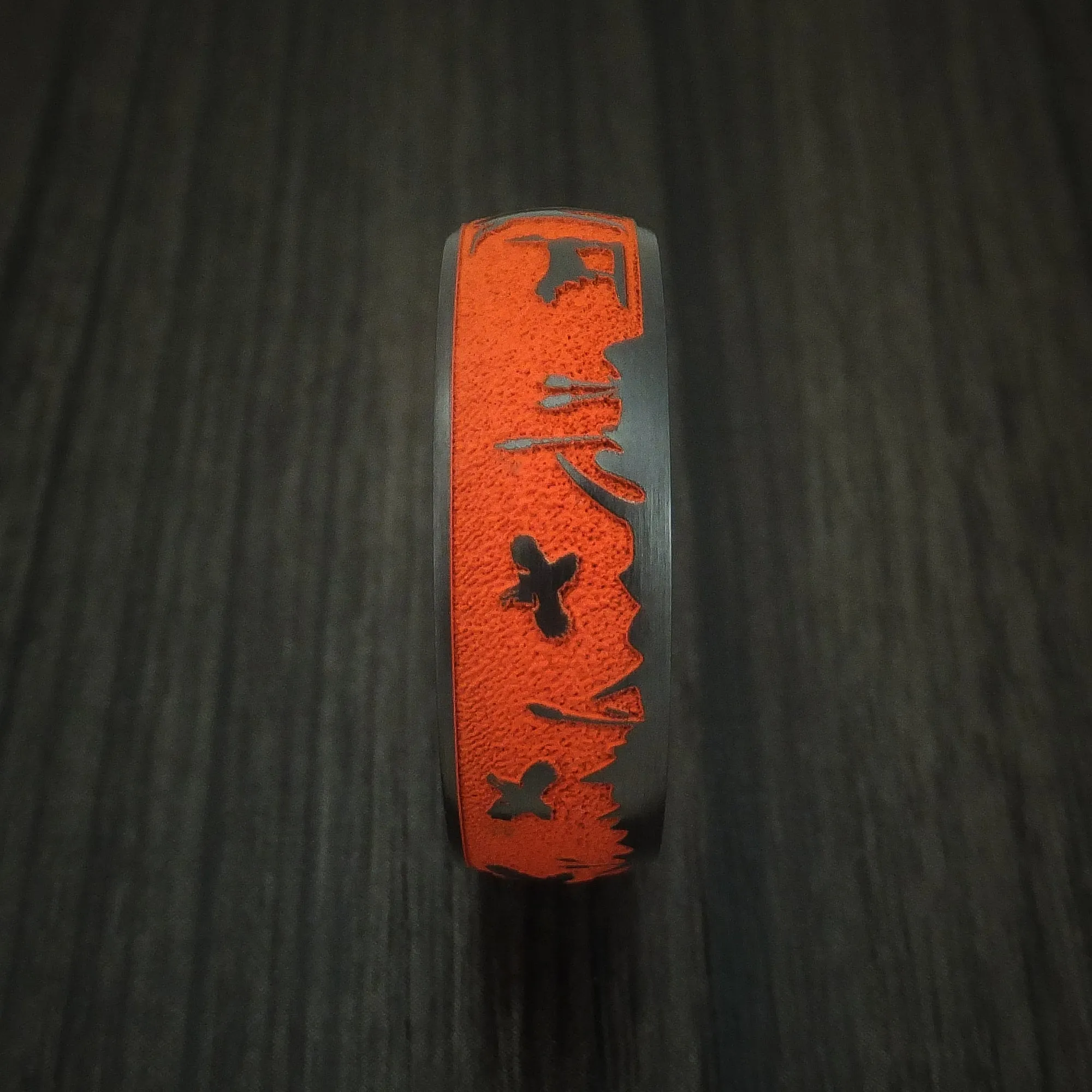 Black Titanium Duck Hunter Band with Cerakote Custom Made Men's Ring