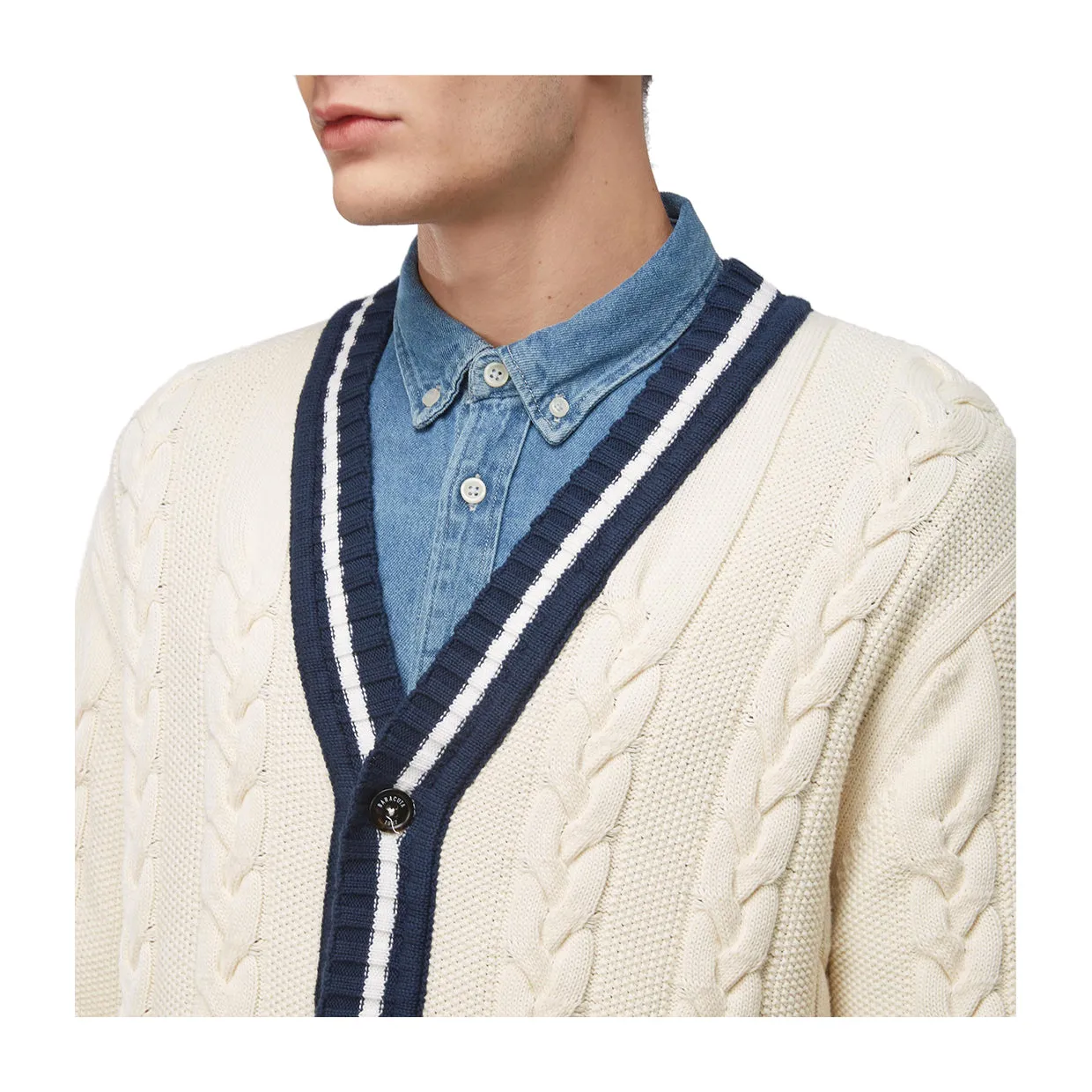 Cable Cardigan Baracuta Bianco Sporco