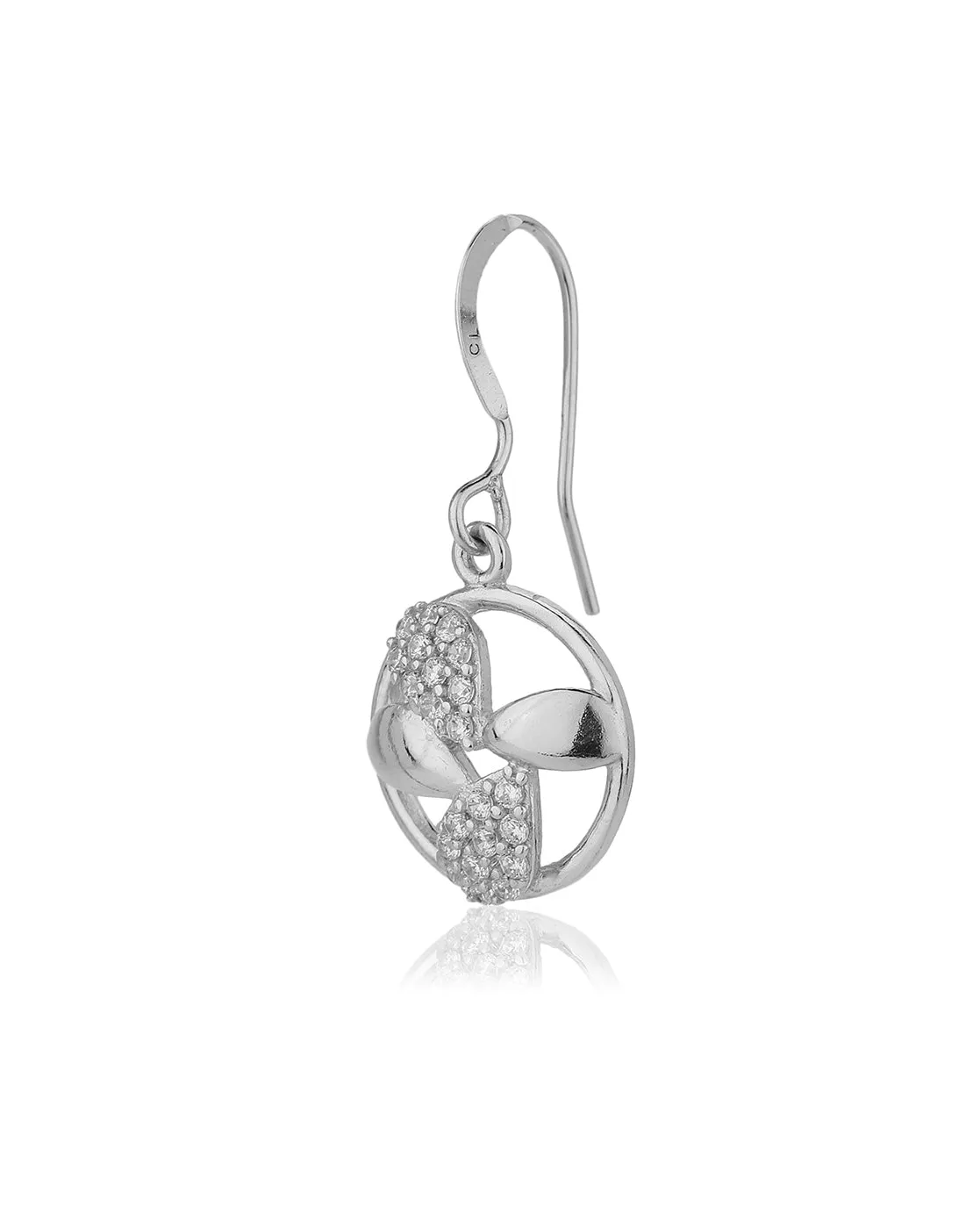 Carlton London 925 Sterling Silver Rhodium Plated Cz Circular Drop Earring For Women