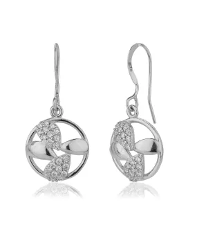 Carlton London 925 Sterling Silver Rhodium Plated Cz Circular Drop Earring For Women