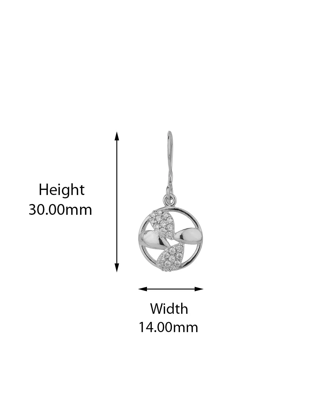 Carlton London 925 Sterling Silver Rhodium Plated Cz Circular Drop Earring For Women