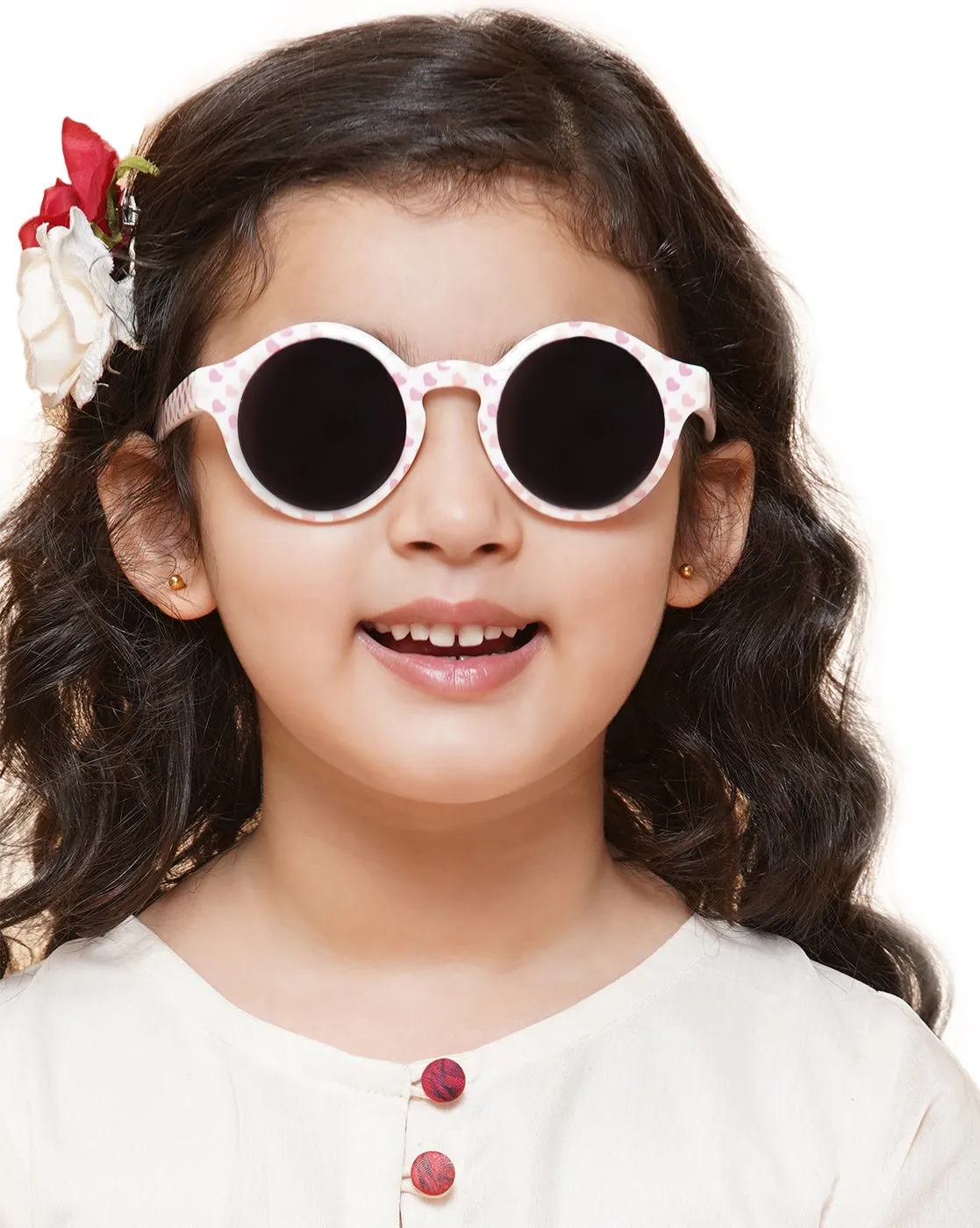 Carlton London Black Lens & Pink Round Sunglasses For Girl