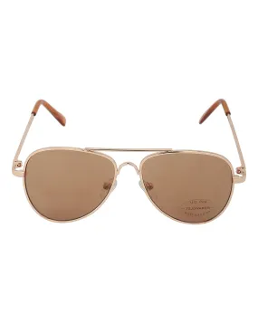 Carlton London Brown Lens & Gold-Toned Aviator Sunglasses With Uv Protected Lens For Boy