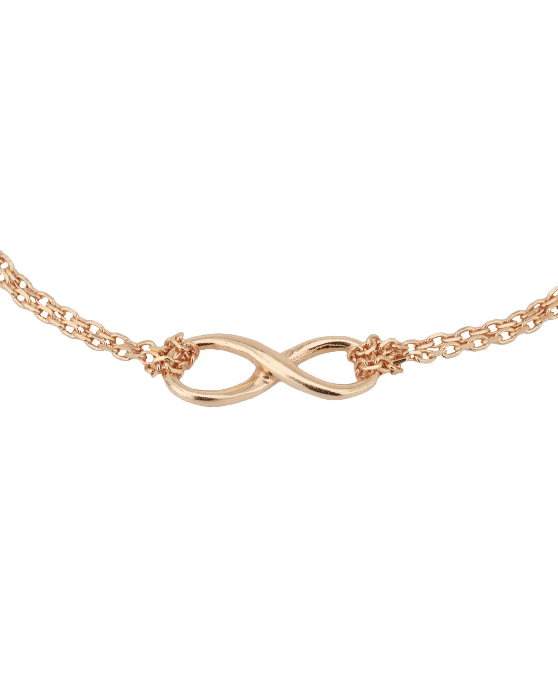 Carlton London Gold Plated Infinity With Multistrand Bracelet