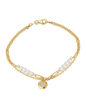 Carlton London Gold Plated With Pearls Bracelet For Women