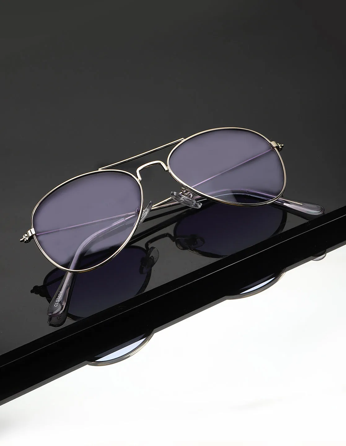 Carlton London Purple Lens & Gold-Toned Aviator Sunglasses For Boy