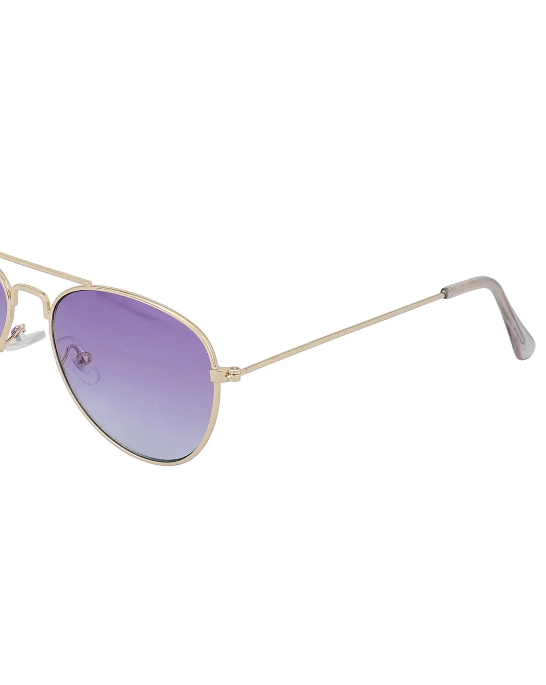 Carlton London Purple Lens & Gold-Toned Aviator Sunglasses For Boy