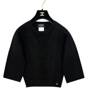 Chanel Cashmere Camellia Top. Size 34FR