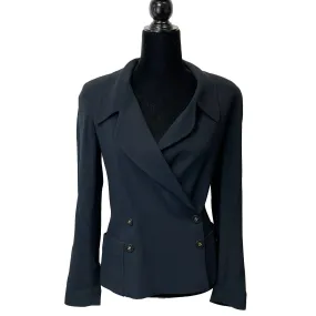 CHANEL -Vintage 94P 1994 Black Blazer - Double Breasted - CC Buttons - 36 / US 6