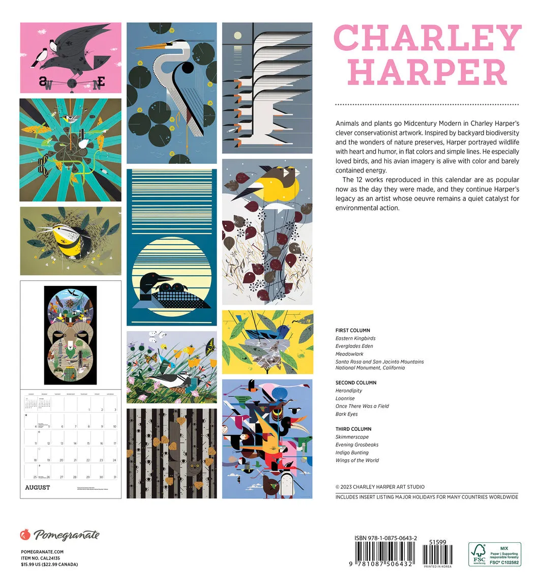 Charley Harper 2024 Wall Calendar