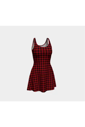 Checkered Pass Flare Dress