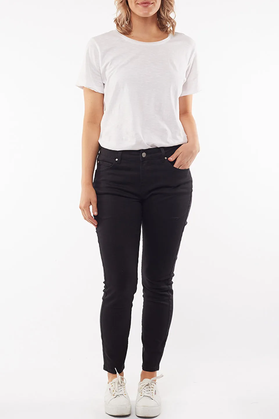 City Mid Rise Skinny Black Denim Jean