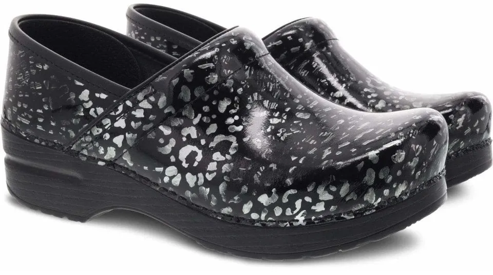 Dansko Professional Pewter Leopard Patent Leather