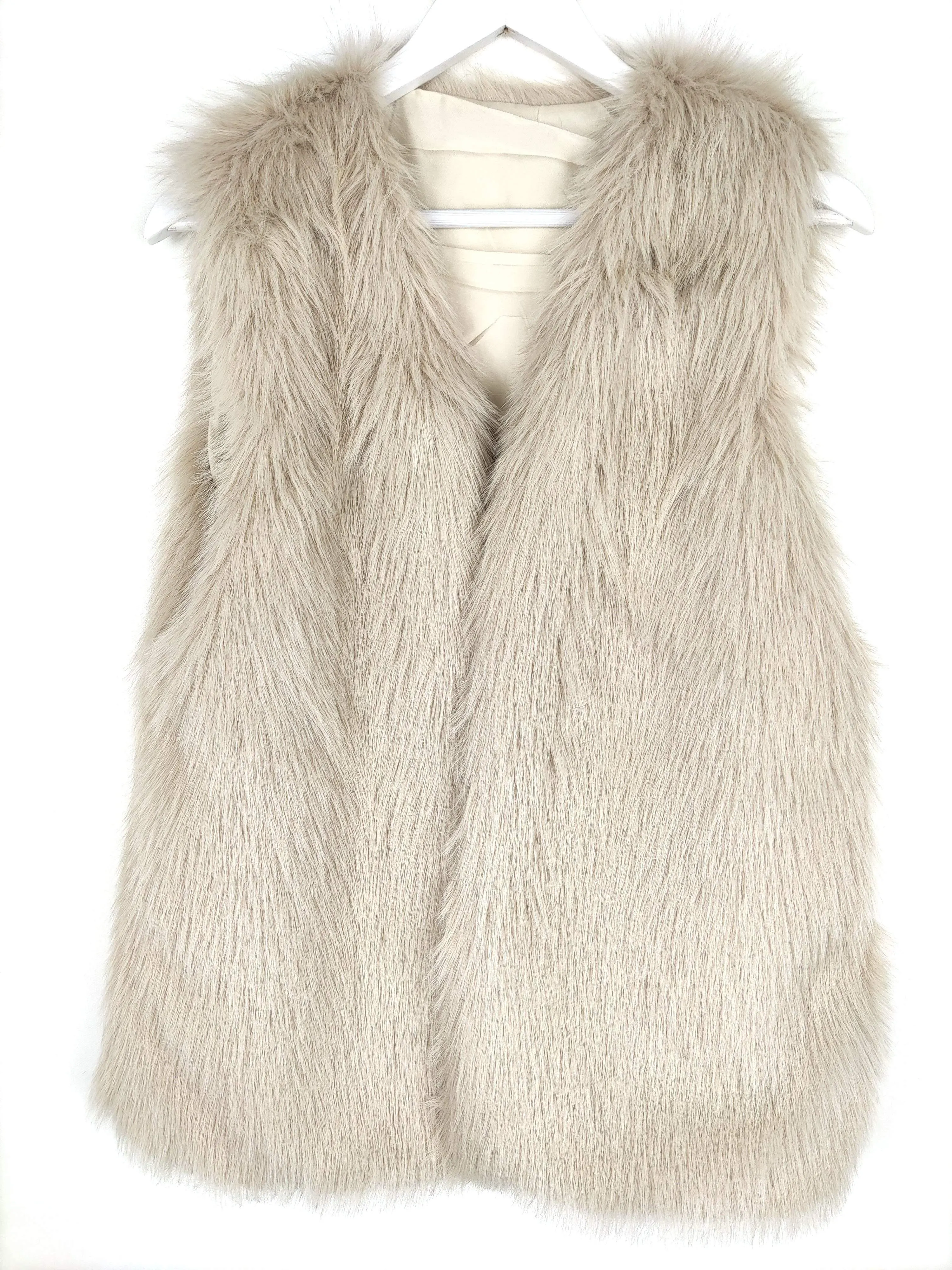 FELL WESTE FAKE FUR BEIGE ONE SIZE