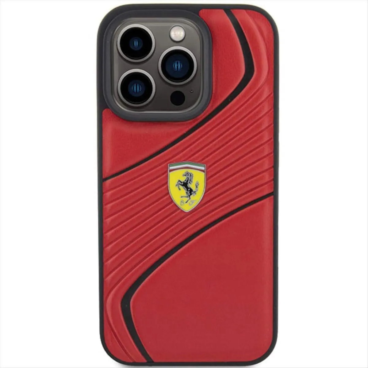 Ferrari Twist Metal Logo Case for iphone 15 Pro 6.1" Red - FEHCP15LPTWR