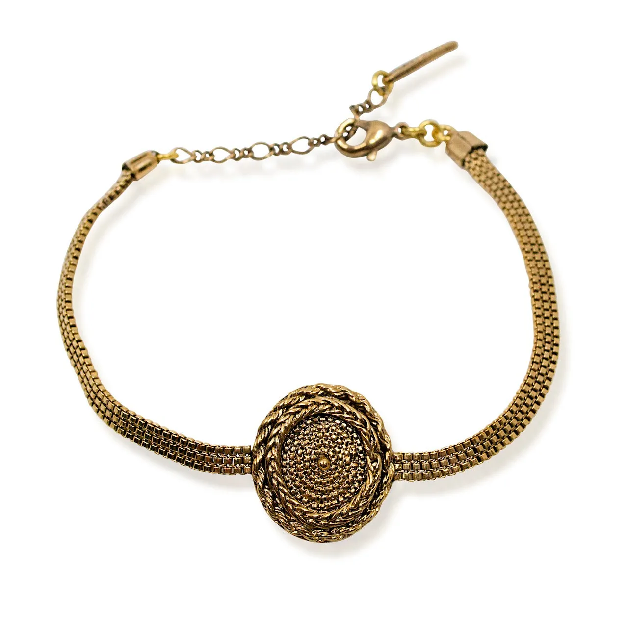 Gold-Plated Braided Pendant Bracelet by Satellite Paris