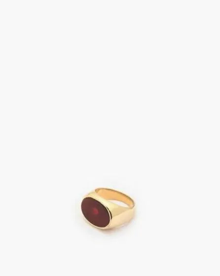 Golden signet ring / CARNELIAN