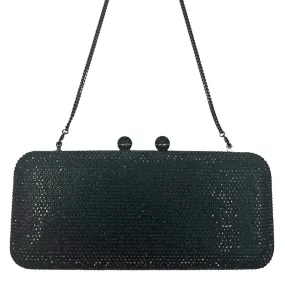 HANDBAG Rhinestone Convertible Clutch Evening Bag - Black New w/Out Tags