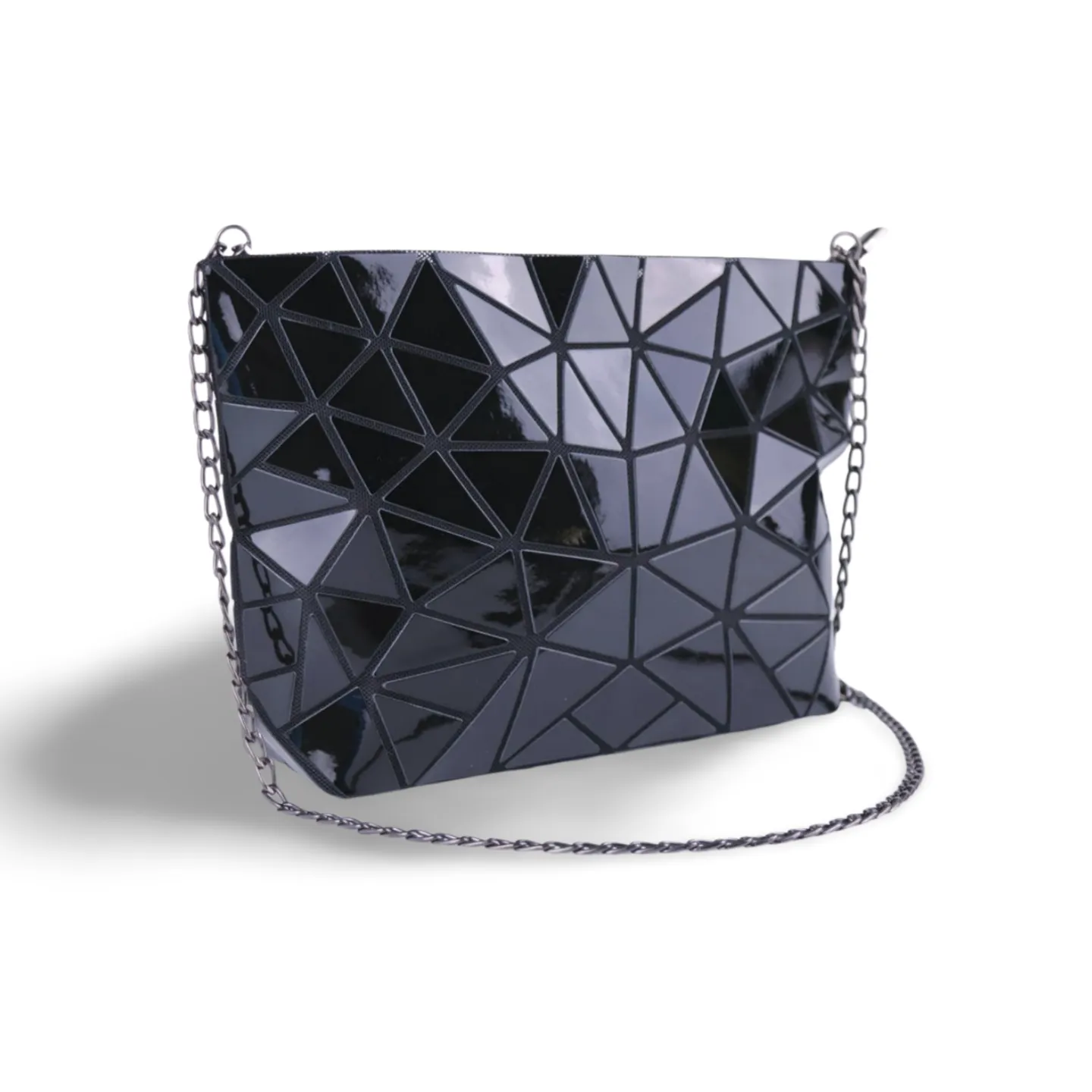 High-Quality Luminous Geometric Holographic Crossbody Bag With Chain for Women