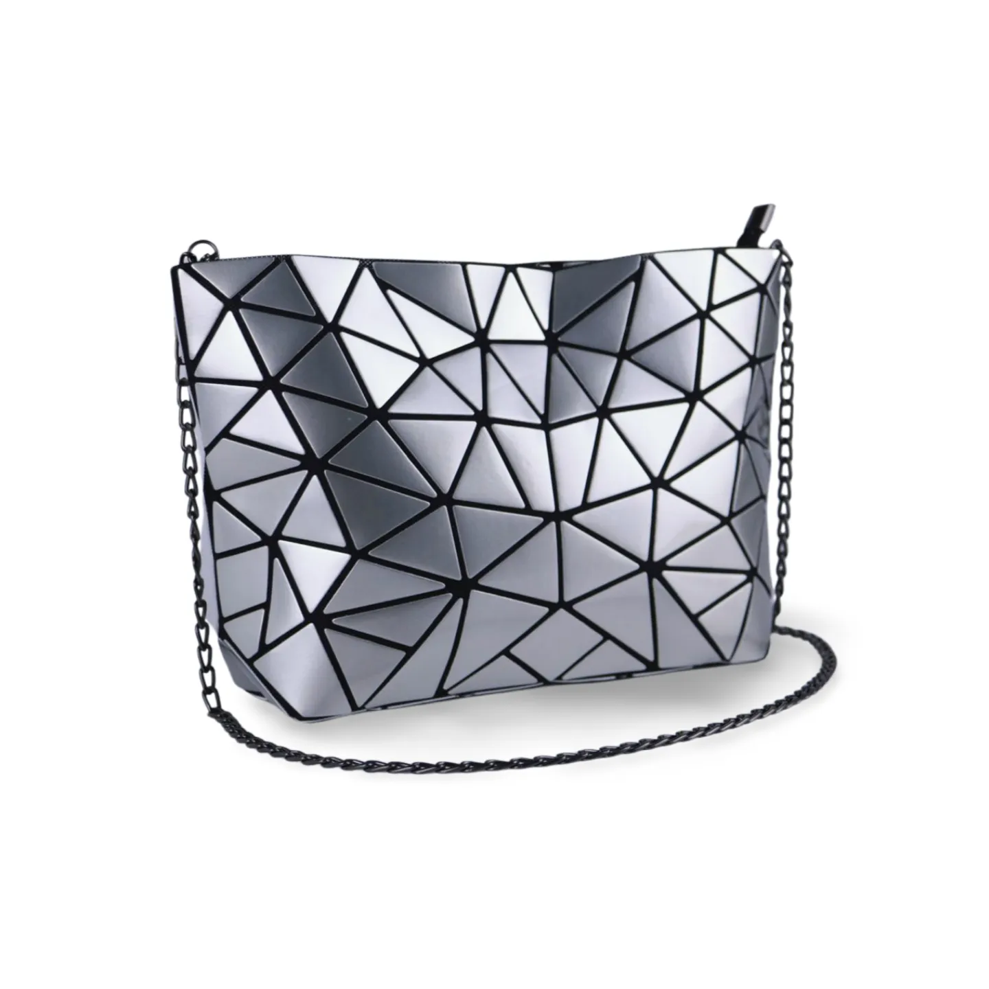 High-Quality Luminous Geometric Holographic Crossbody Bag With Chain for Women