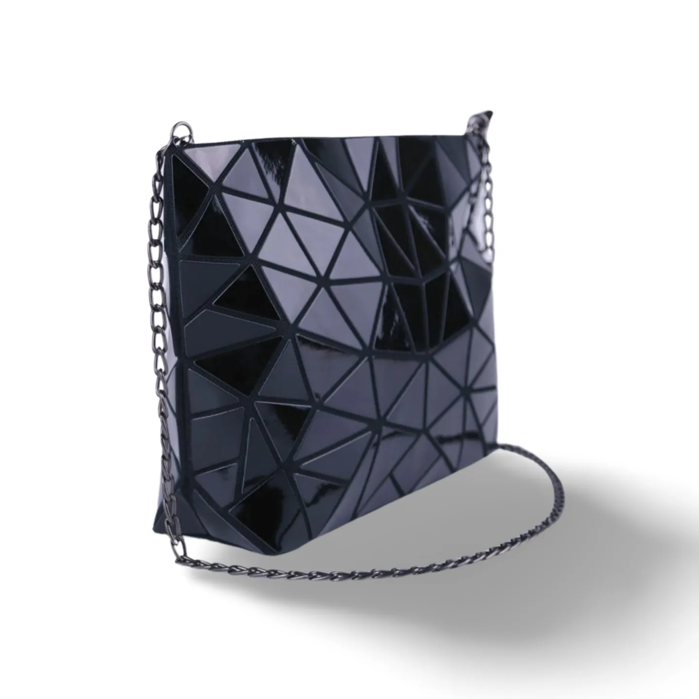 High-Quality Luminous Geometric Holographic Crossbody Bag With Chain for Women