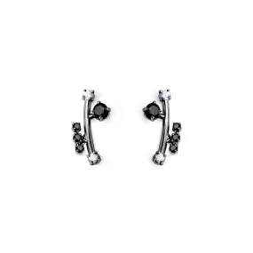 Ivy 3rd Sister Earrings [Black/White gems]