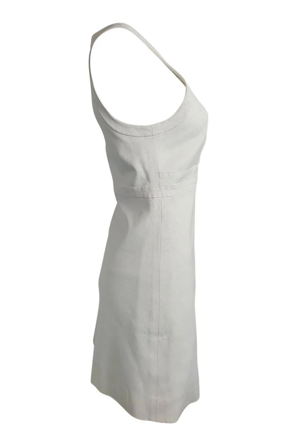 JIL SANDER Off White Sleeveless Shift Mini Dress (FR 38 | UK 10 | US 6)