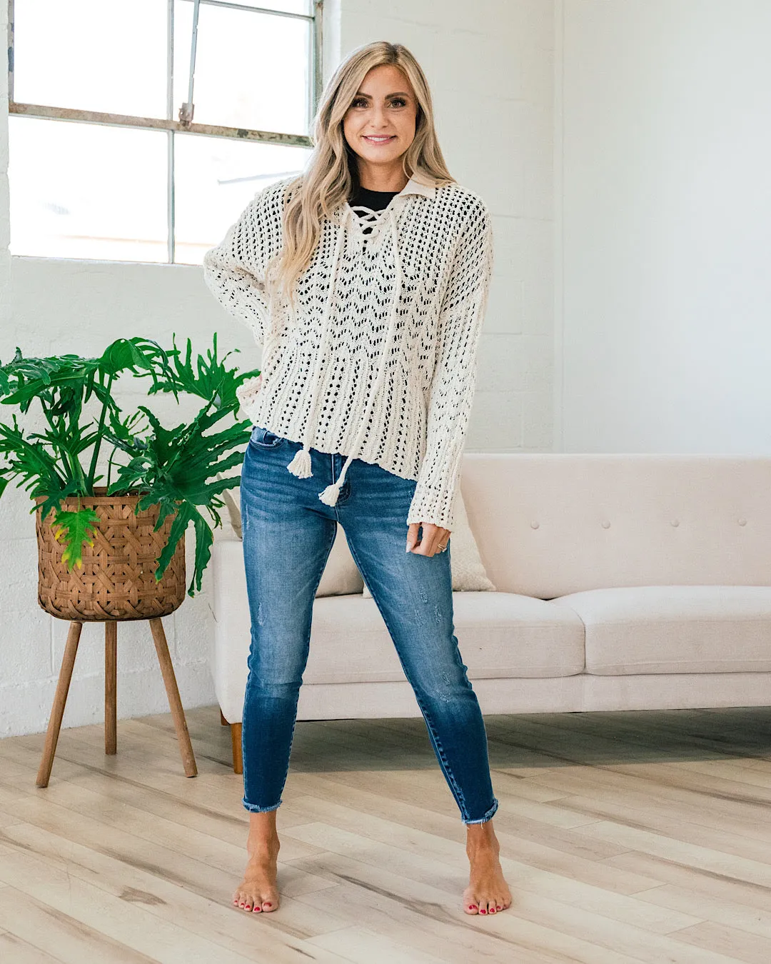 Kate Ivory Open Knit Sweater