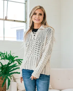 Kate Ivory Open Knit Sweater