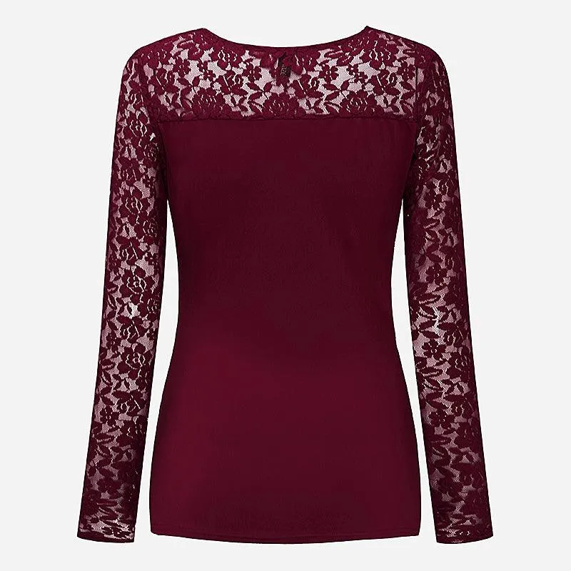 LACE SLEEVES FITTED WRAP TOP