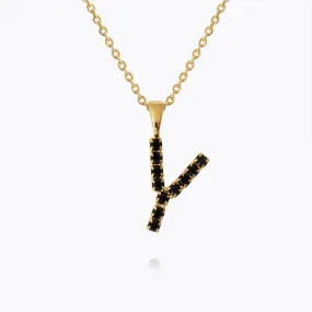 Letter Necklace Y / Black