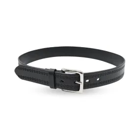 LUTHER - Womens Unisex Black Leather Belt