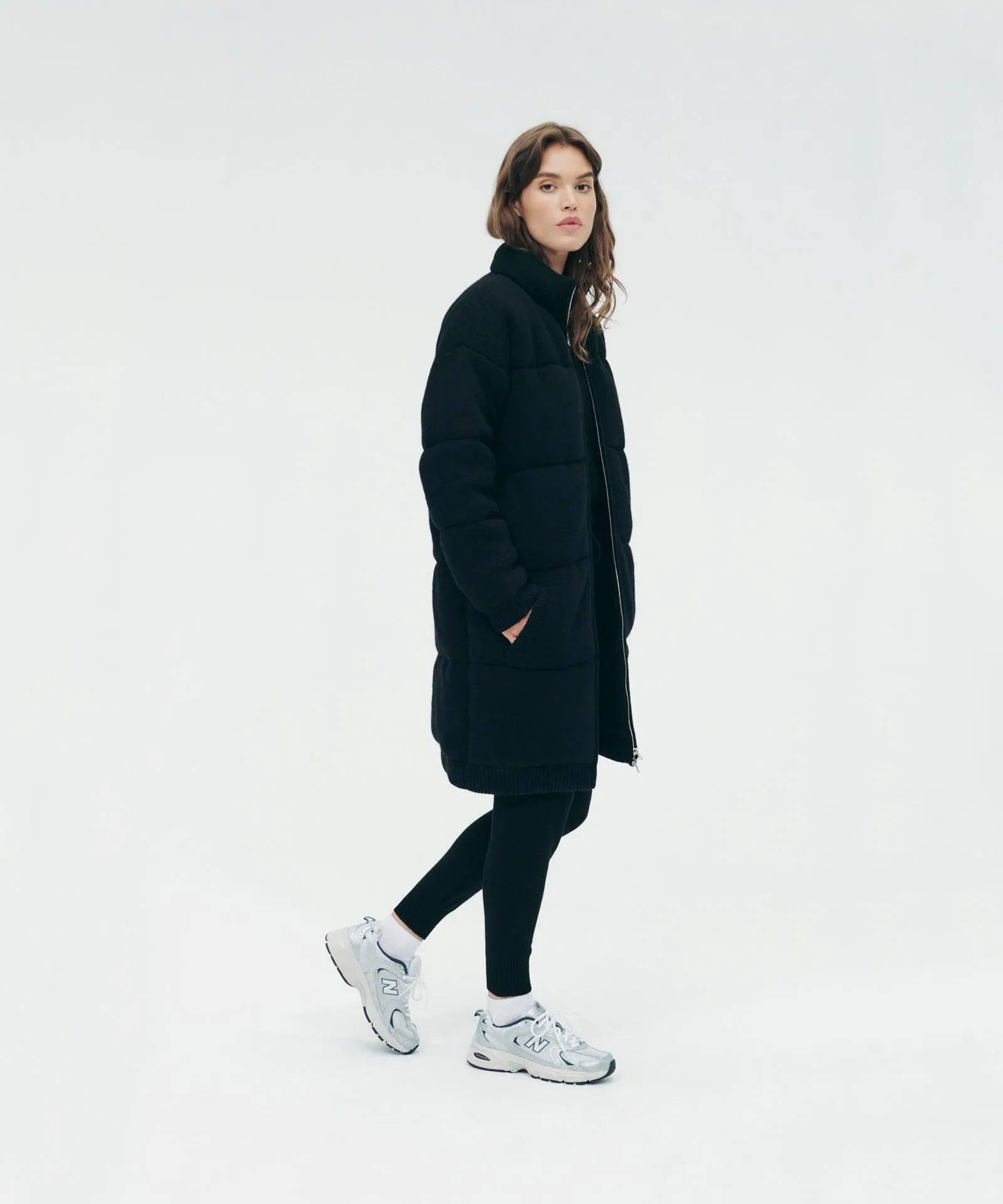 Merino Cashmere Long Puffer Coat