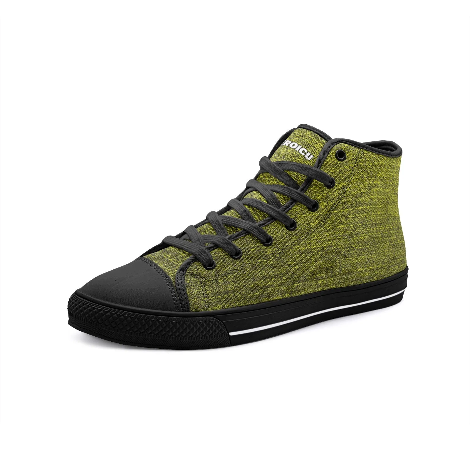 Our Best Canvas High Top Sneaker Men and Women Yellow Denim Pattern