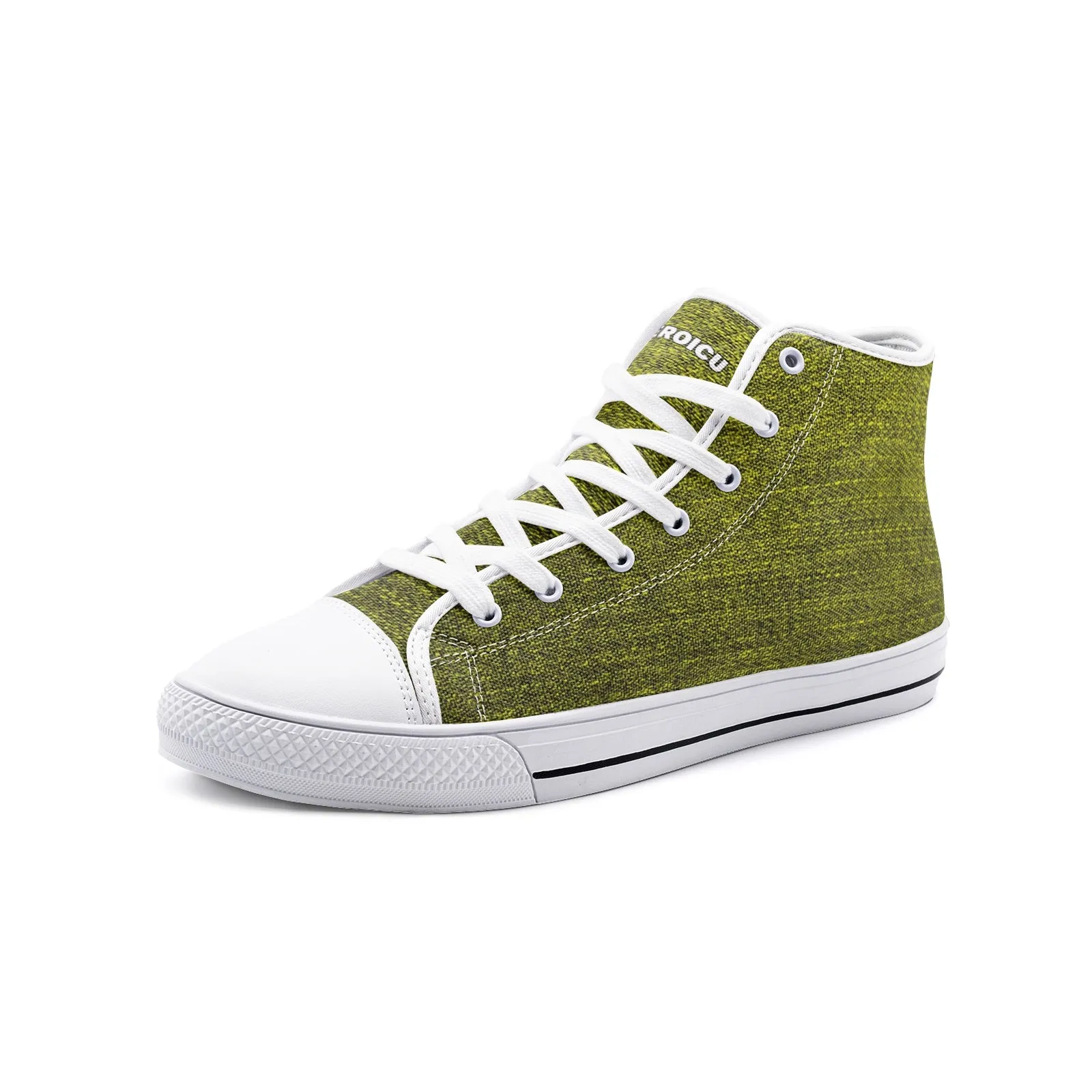 Our Best Canvas High Top Sneaker Men and Women Yellow Denim Pattern