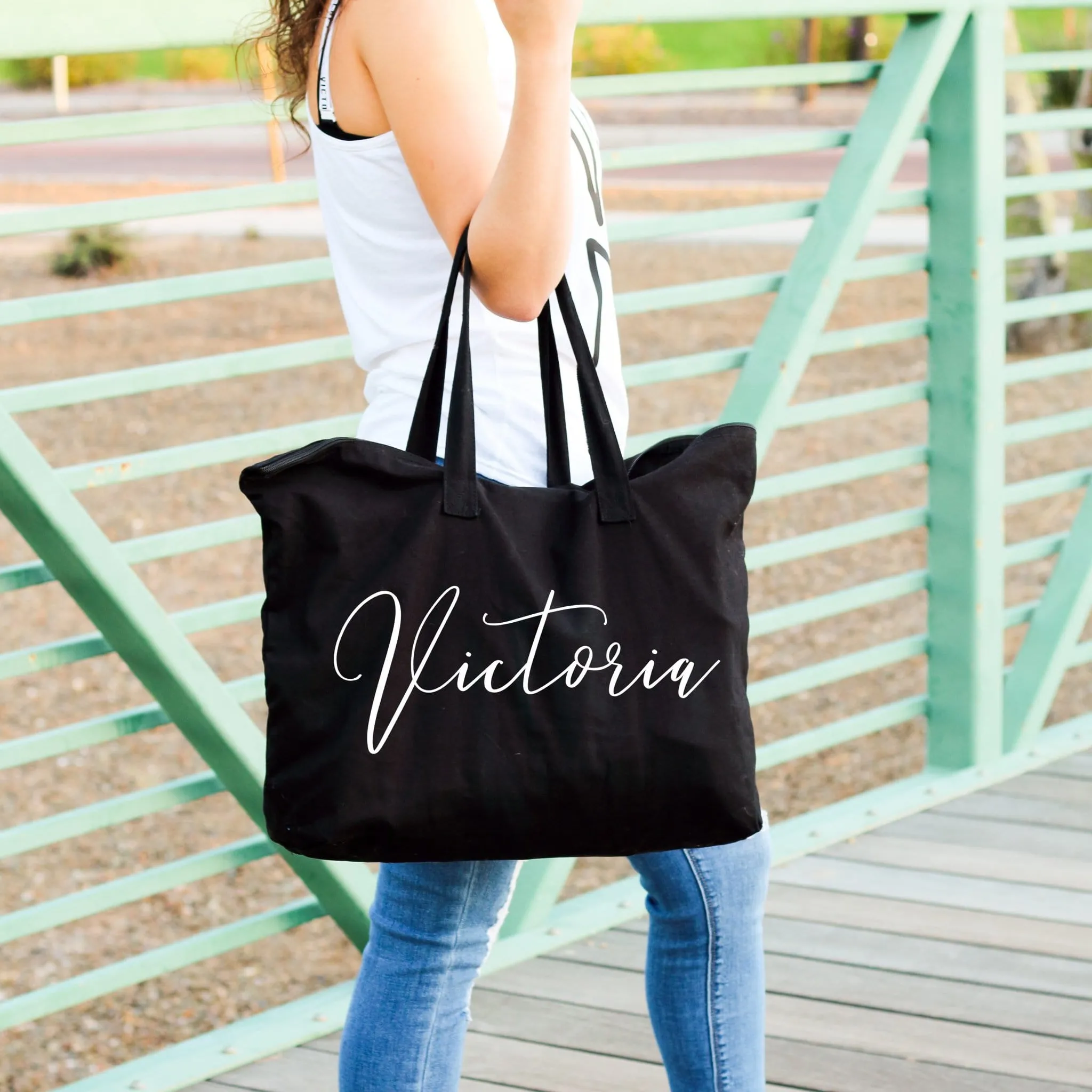 Personalized tote bag for her - Bridesmaid tote bag - Large tote bags for women