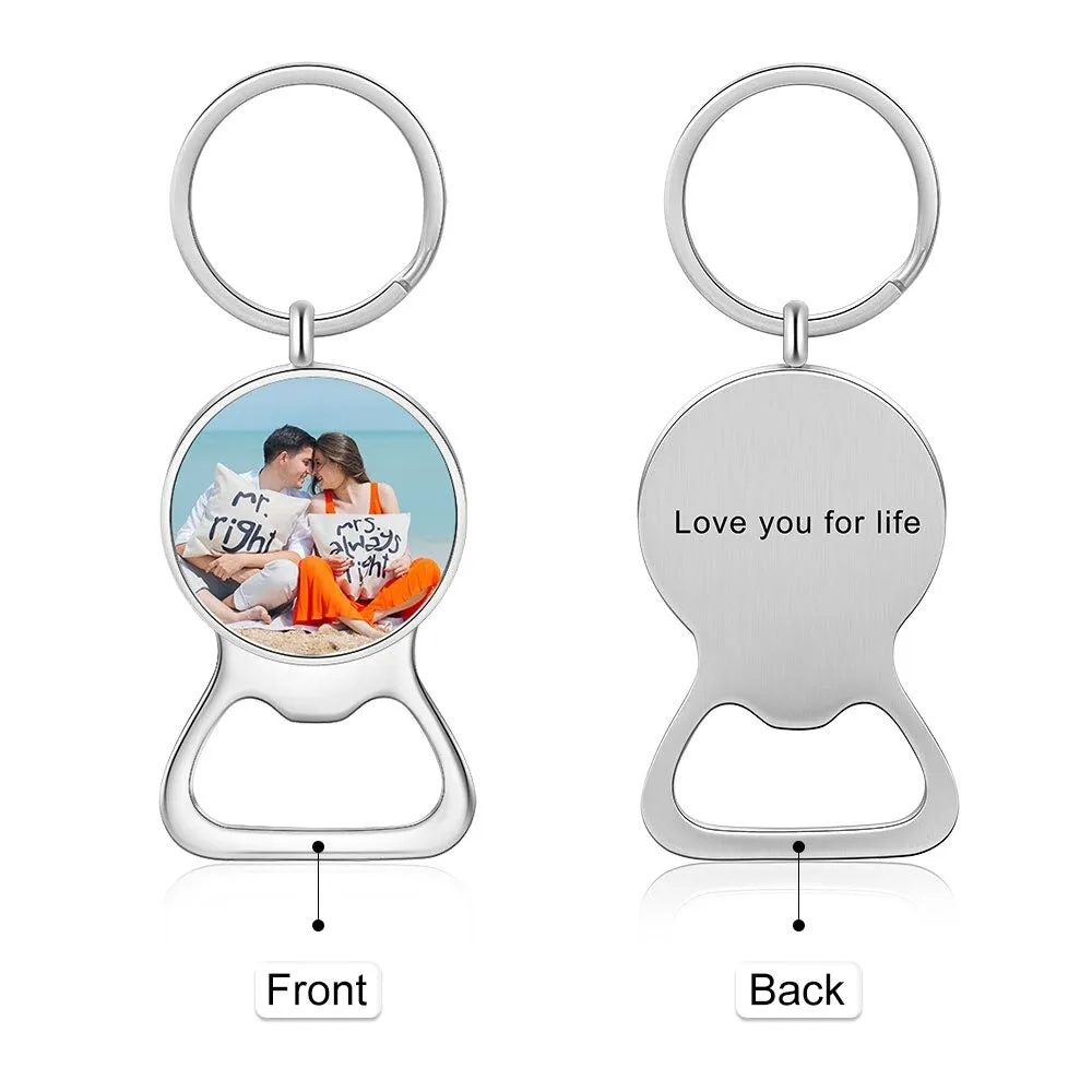 Photo Engraving Bottle Opener keychain