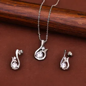 Pissara by Sukkhi Lovely 925 Sterling Silver Cubic Zirconia Pendant Set For Women And Girls|with Authenticity Certificate, 925 Stamp & 6 Months Warranty