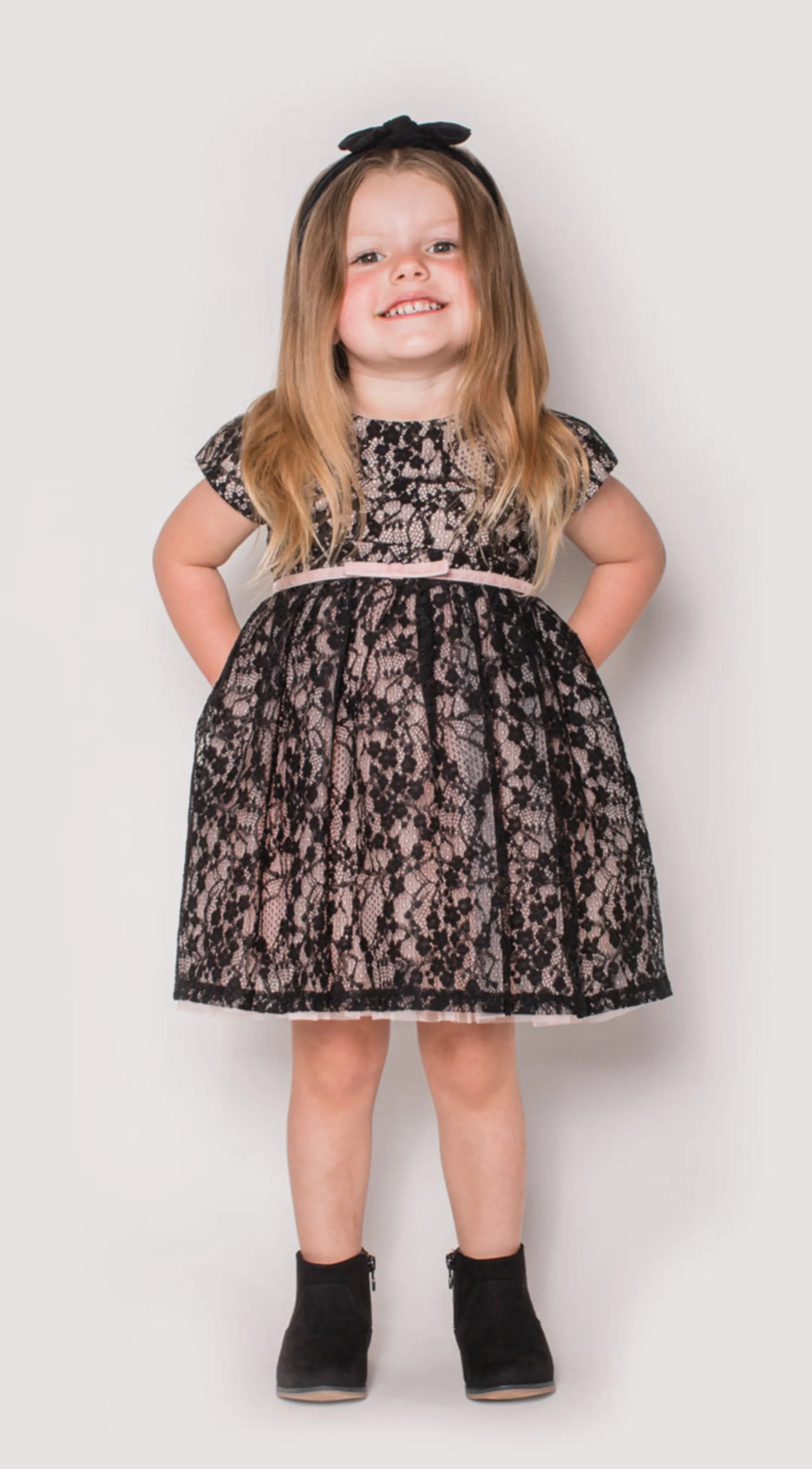 Popatu Baby Girl's & Little Girl's Black Lace Dress