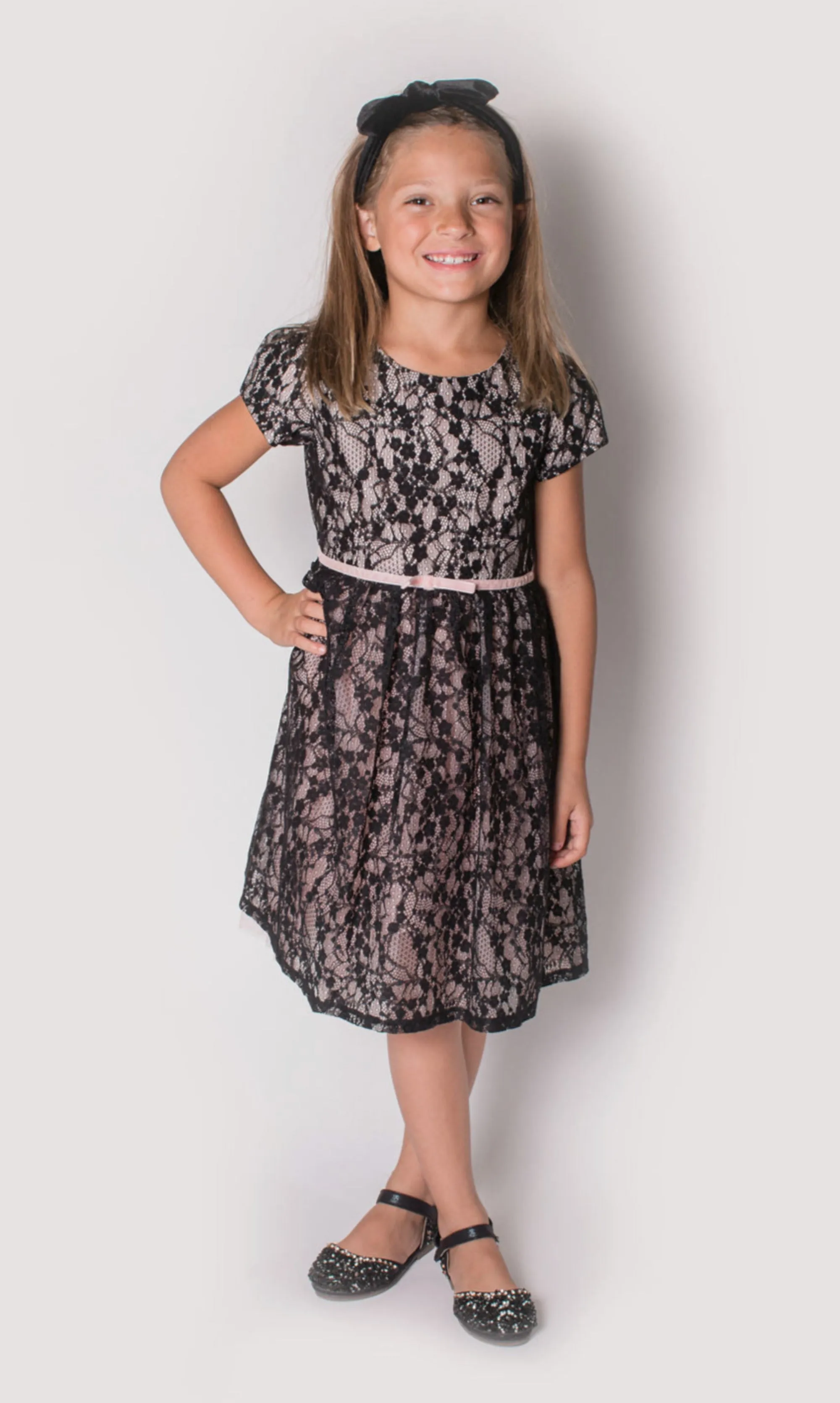 Popatu Baby Girl's & Little Girl's Black Lace Dress