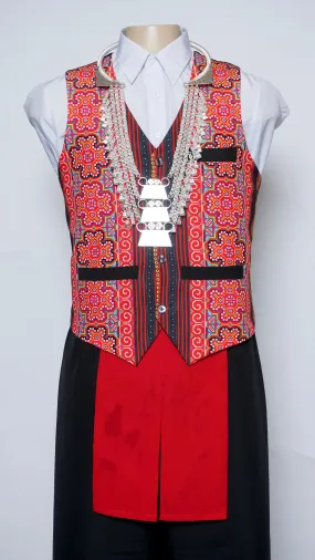 Printed Red/Orange Vest